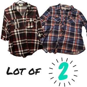Lot of two. Button down shirts. PaperTee size 1X and Passport size 1X.